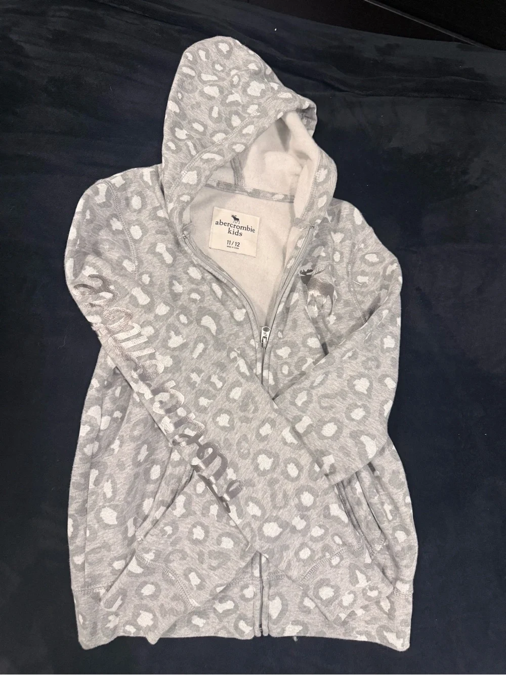abercrombie kids Gray Leopard Zip Hoodie & Jogger Set